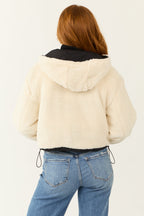 Black Reversible Sherpa Hooded Zip-Up Jacket