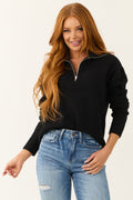 Black Half-Zip Soft Knit Sweater