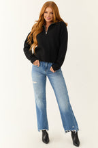Black Half-Zip Soft Knit Sweater